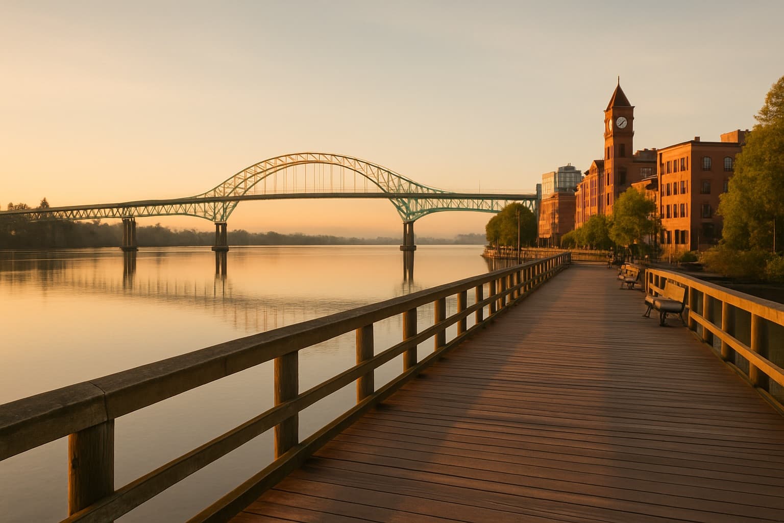 Pier Park and the Fraser River, New Westminster